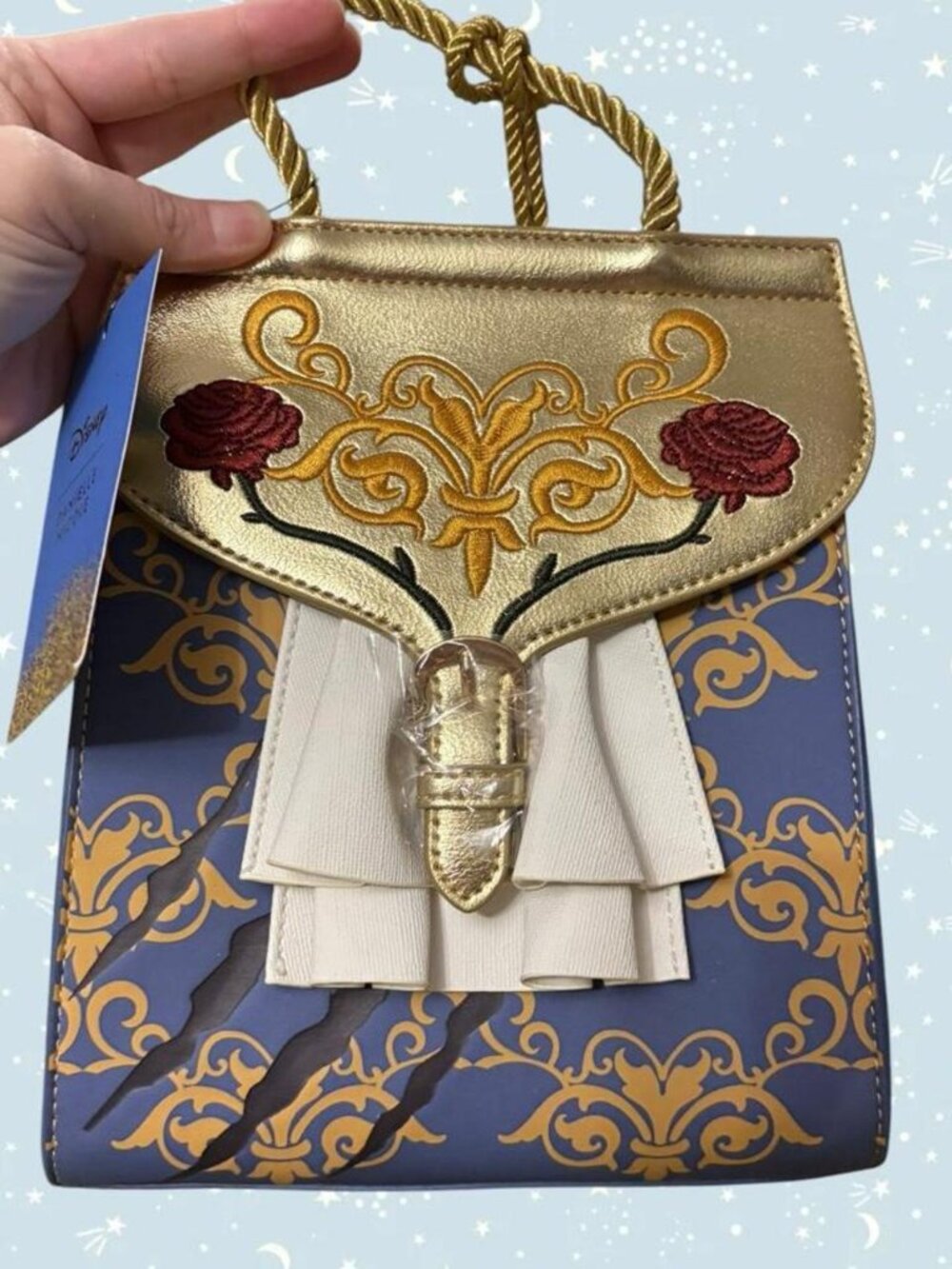 Ultra Rare Danielle Nicole Disney Beauty and the Beast tux blue & gold mini back